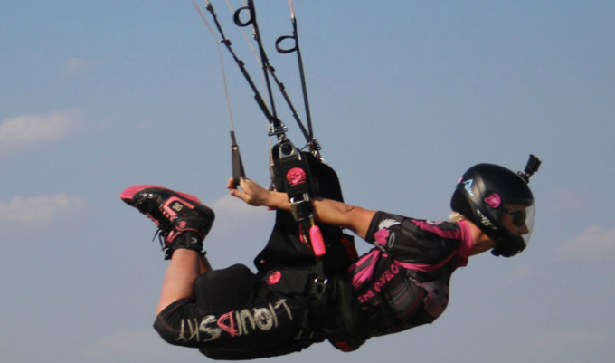 Women skydiving